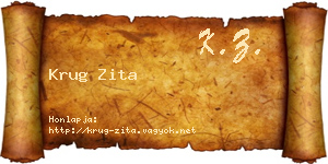Krug Zita névjegykártya